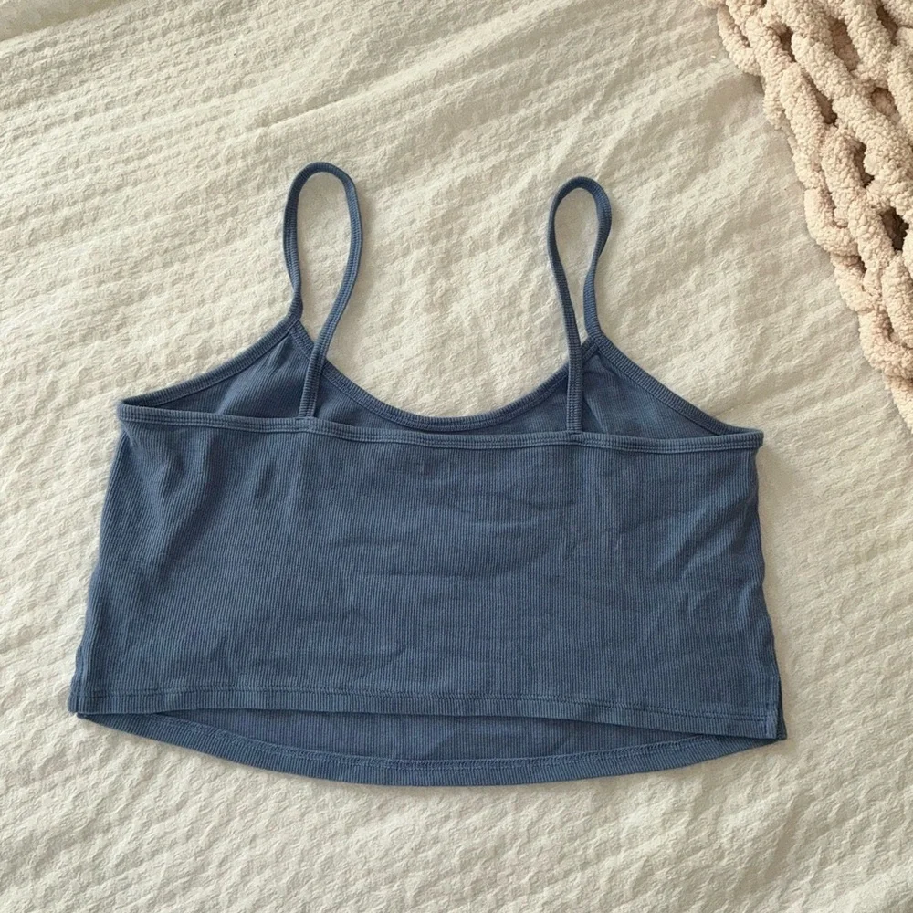 PacSun Blue Rhinestone Logo Crop Top - Picture 4 of 4